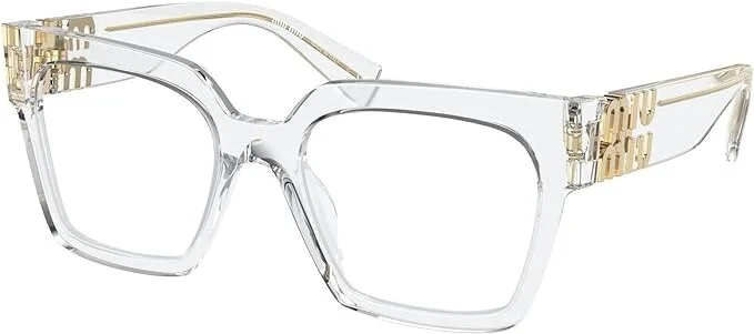 MIU MIU MU 04UV 2AZ1O1 Crystal transparent gold optical eyeglasses NWT 52MM