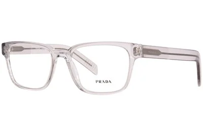 PRADA PR 15WV U431O1 Grey Crystal Rectangle 53 mm Men